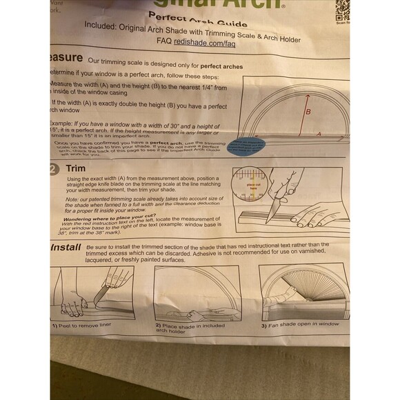 Redi Shade Light Filtering Pleated Fabric Shade No Tools Original Arch White 72" - Picture 4 of 5